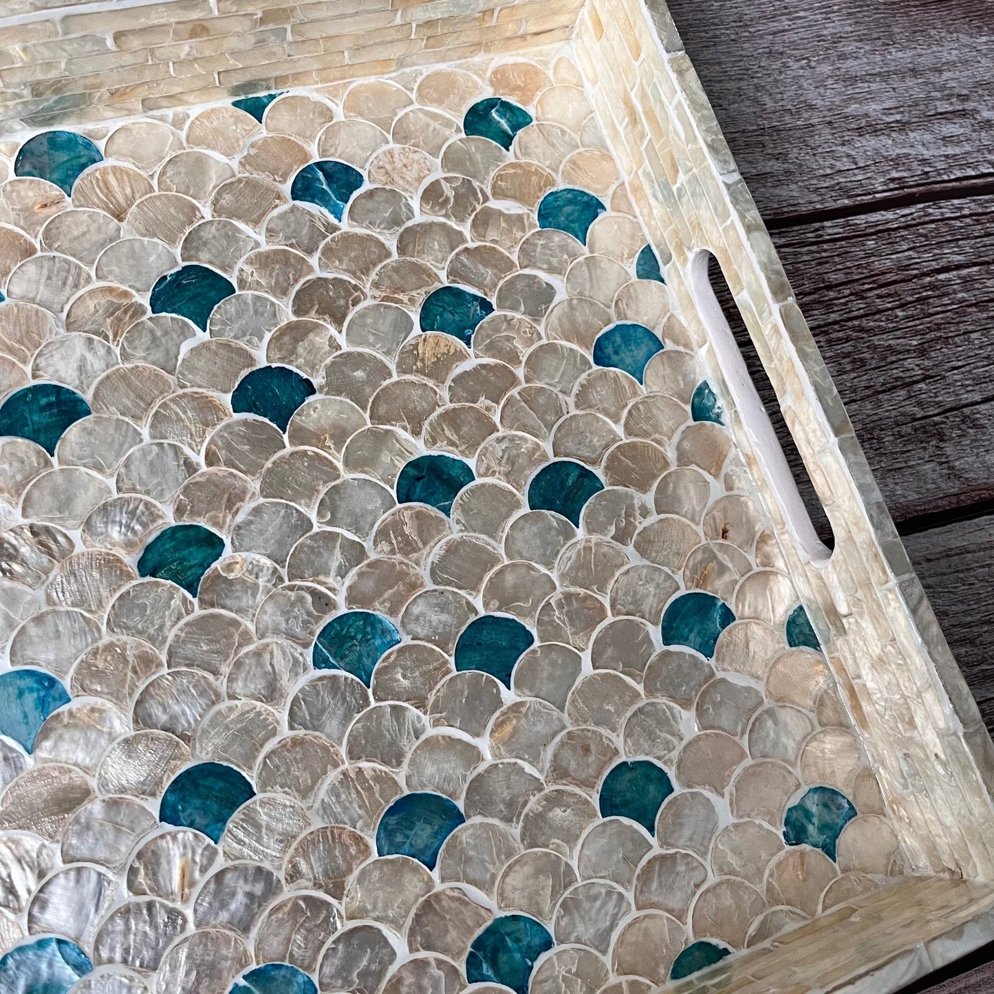 Mother pearl inlay rectangle tray, serving tray, breakfast tray, lacquer coffee table tray, decorative tray, housewarming gift, gift for momPremiumWoodArtSmall 13.8x9.8x1.6in