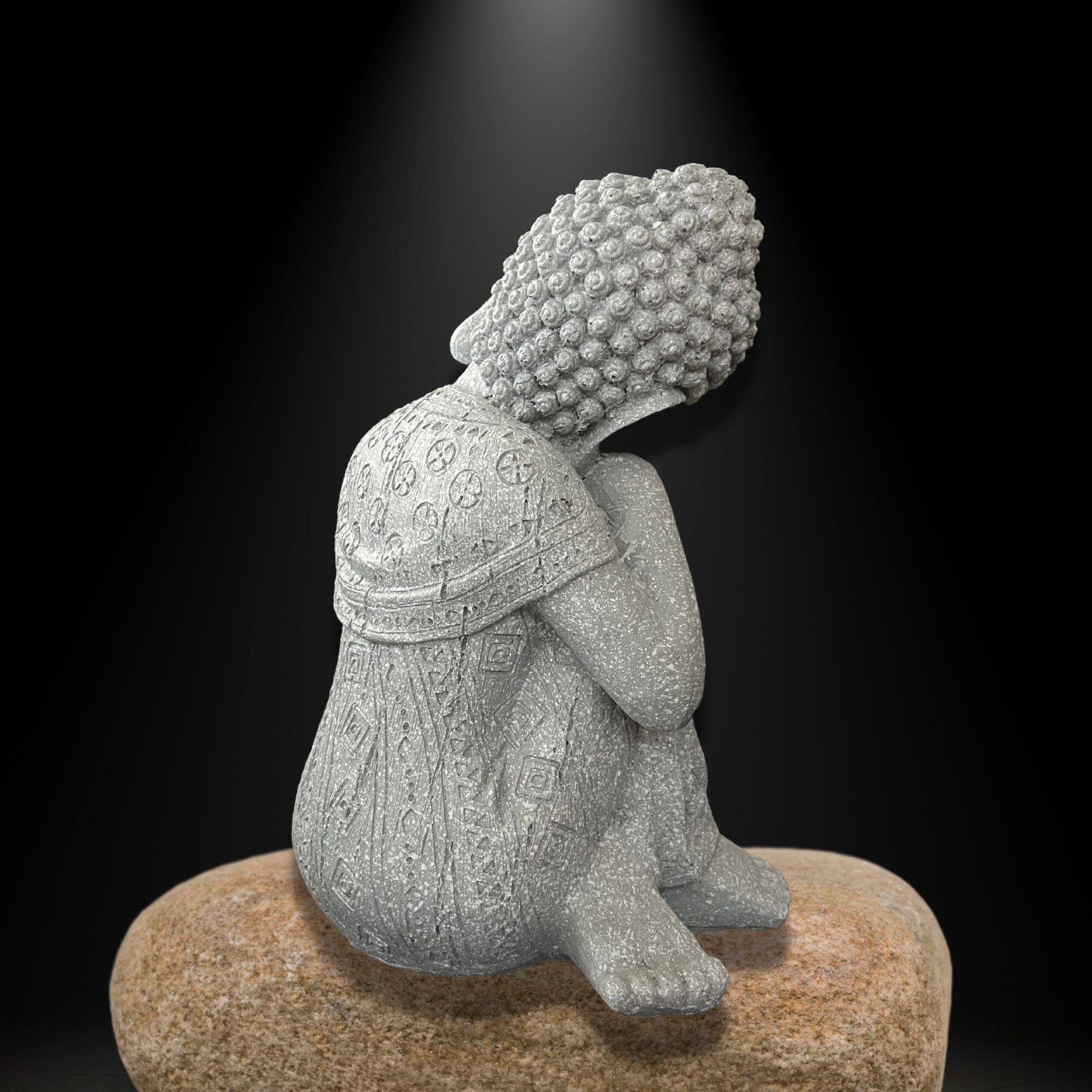 Relaxed Buddha Statue, Resting Buddha figurine Made of Resin CastingPremiumWoodArt