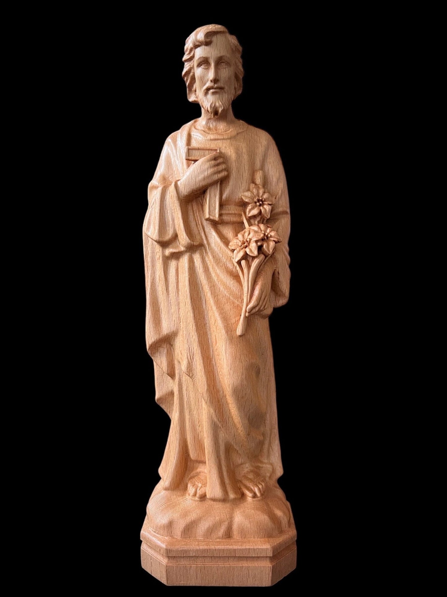 Saint Joseph Wooden StatuePremiumWoodArtH-7.9in (20cm)