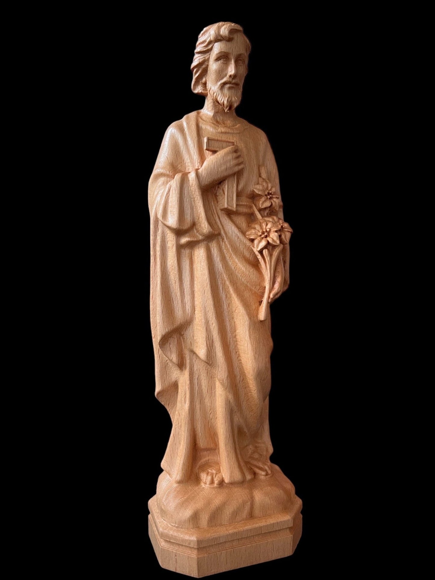 Saint Joseph Wooden StatuePremiumWoodArtH-7.9in (20cm)