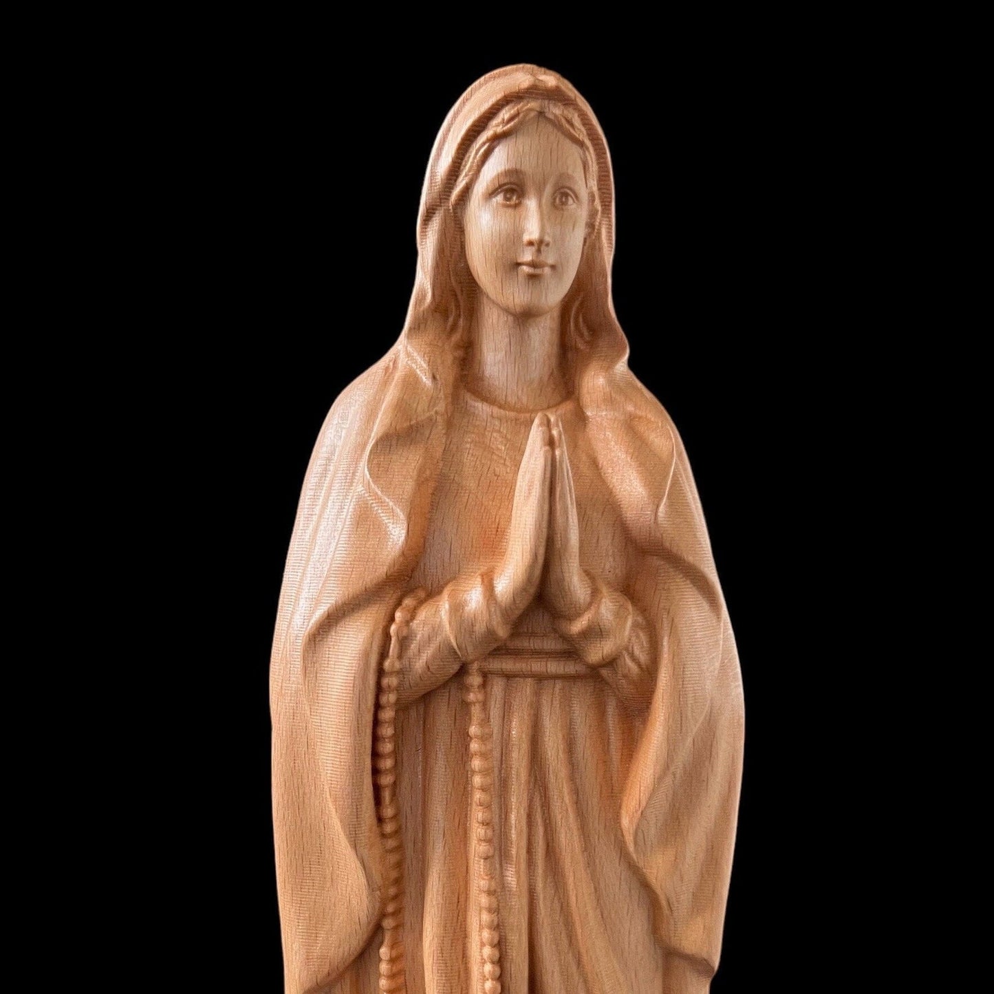Saint Mary Our Lady of Lourdes Wood Carving StatuePremiumWoodArtH-7.9 in