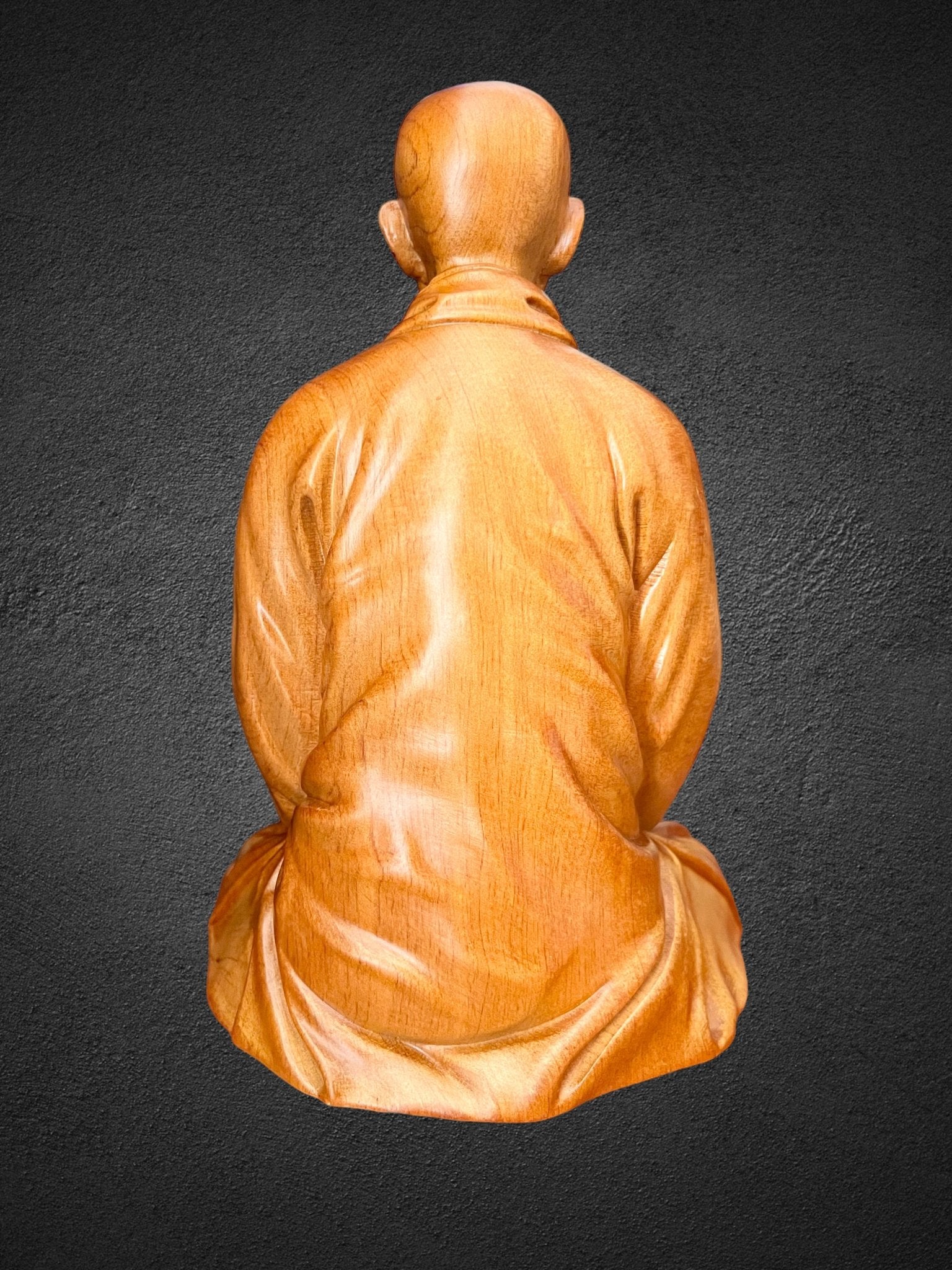 Thich Nhat Hanh Zen Master 8”H Handmade Wooden Carving StatuePremiumWoodArt