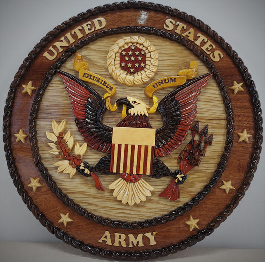 Handcrafted Wooden US Army Wall Plaque - US Army Logo | A Symbol of Pride, military gifts, military deco