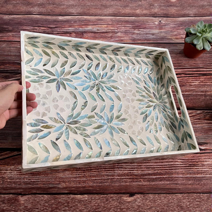Palawan Flower Mother of pearl inlay rectangle tray