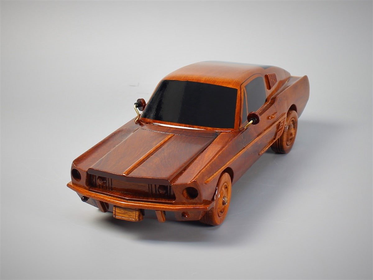 1968 Mustang GT Fastback, Wood Car, Wooden popular Model, Wood Gift, Desktop, Wood Replica, Made of Mahogany Wood