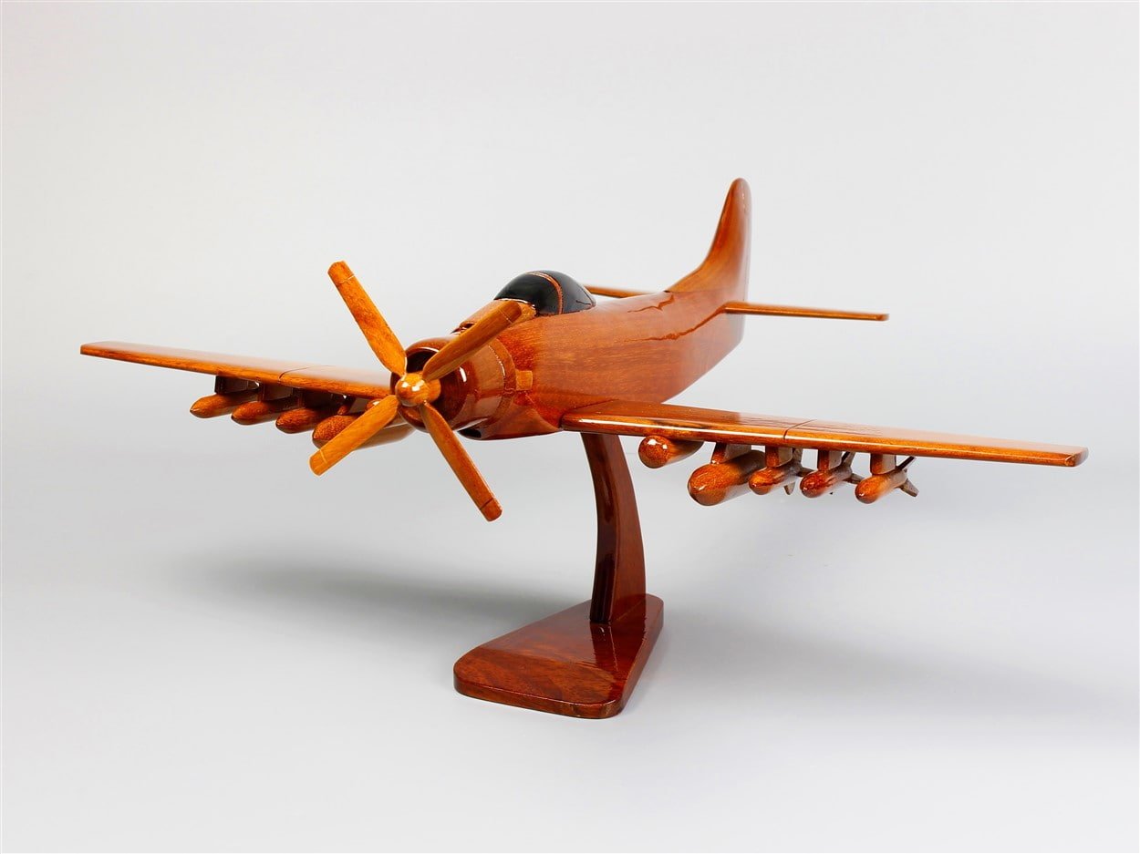 Douglas A-1 Skyraider handcrafted wood modelVietnamwoodmodel