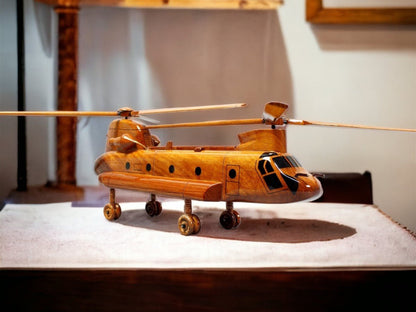 Premium Hand-Made CH-47 Chinook Helicopter Wood ModelVietnamwoodmodel