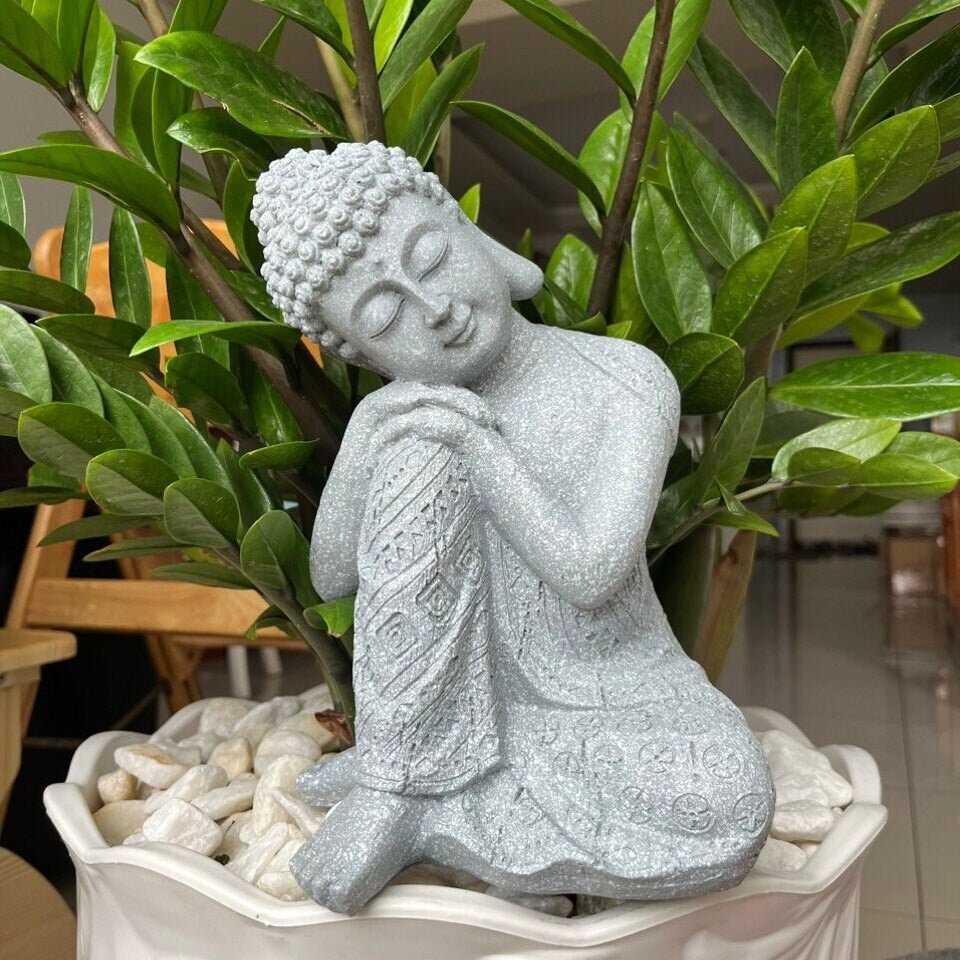 Relaxed Buddha Statue, Resting Buddha figurine Made of Resin CastingPremiumWoodArt