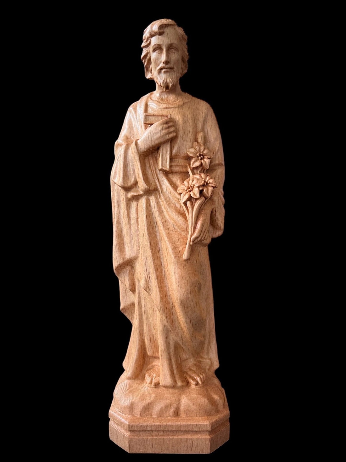 Saint Joseph Wooden StatuePremiumWoodArtH-7.9in (20cm)