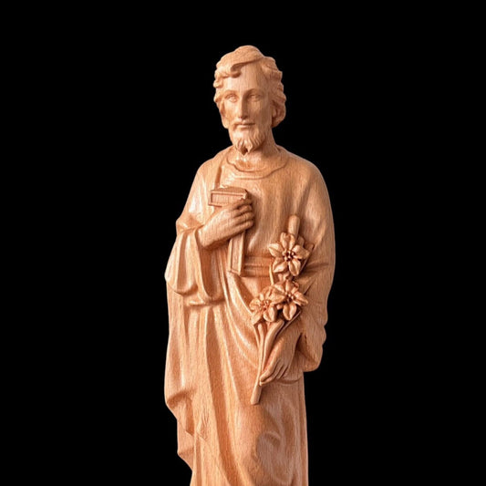 Saint Joseph Wooden StatuePremiumWoodArtH-7.9in (20cm)