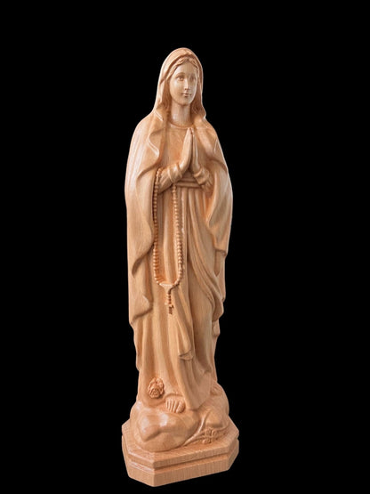 Saint Mary Our Lady of Lourdes Wood Carving StatuePremiumWoodArtH-7.9 in