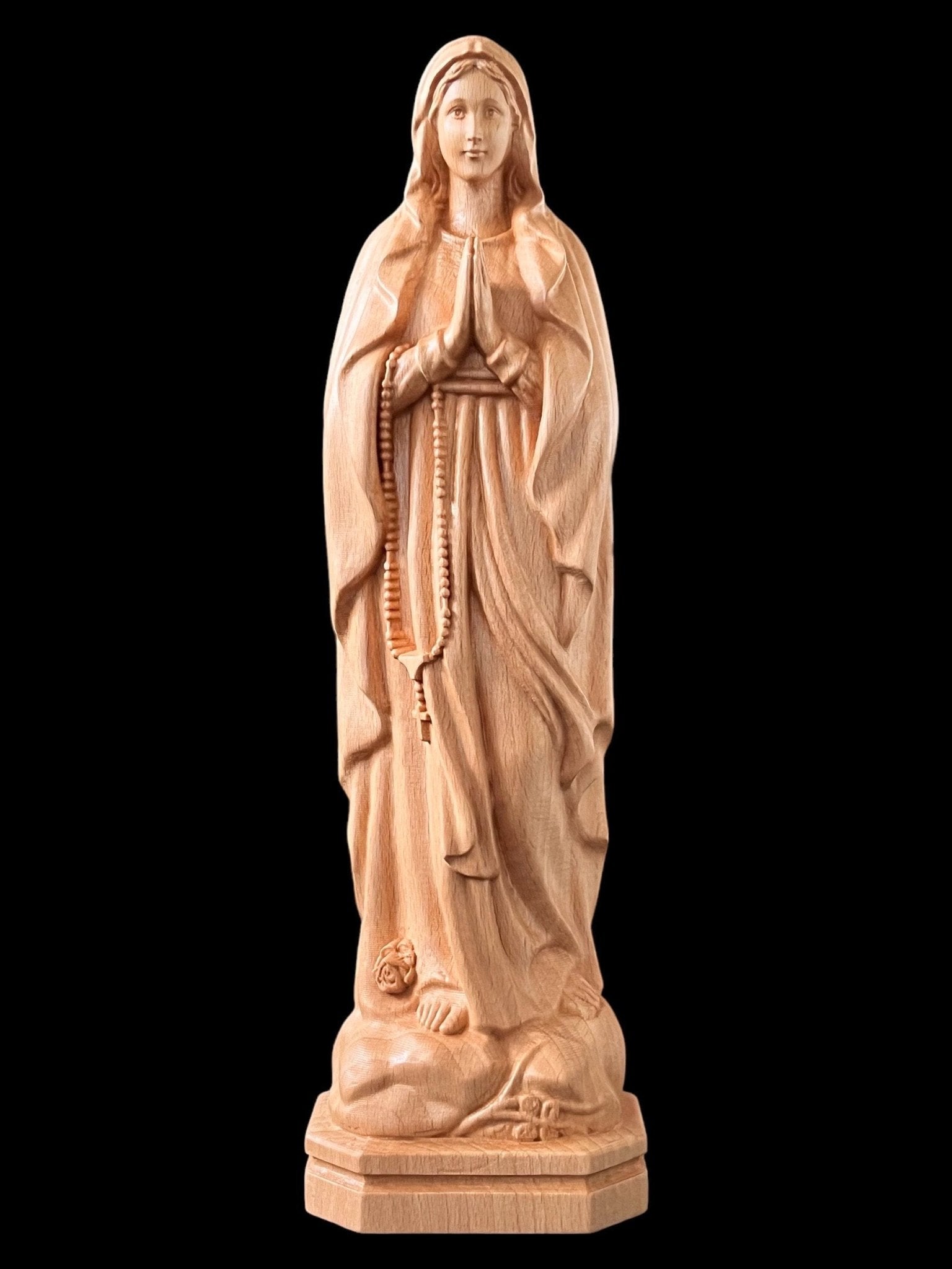 Saint Mary Our Lady of Lourdes Wood Carving StatuePremiumWoodArtH-7.9 in